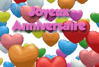 Gif animé joyeux anniversaire coeurs